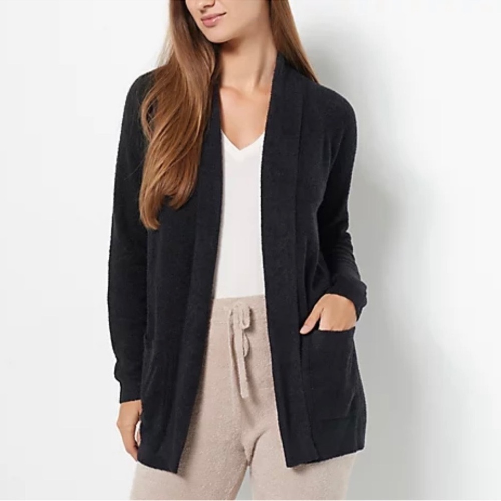 Barefoot Dreams CozyChic Lite Collared Patch Pocket Cardigan Size s